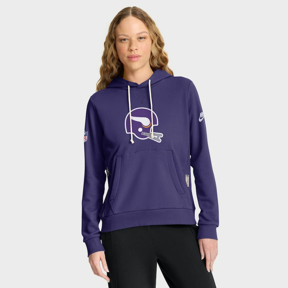 Minnesota Vikings Women's Throwback Sideline Standard Issue Dri-FIT Hoodie Purple - Nike