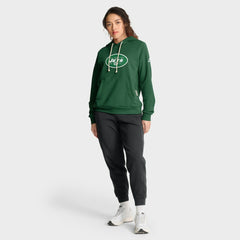 New York Jets Women's Throwback Sideline Standard Issue Dri-FIT Hoodie Kelly Green - Nike