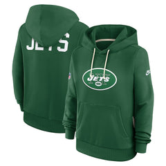 New York Jets Women's Throwback Sideline Standard Issue Dri-FIT Hoodie Kelly Green - Nike