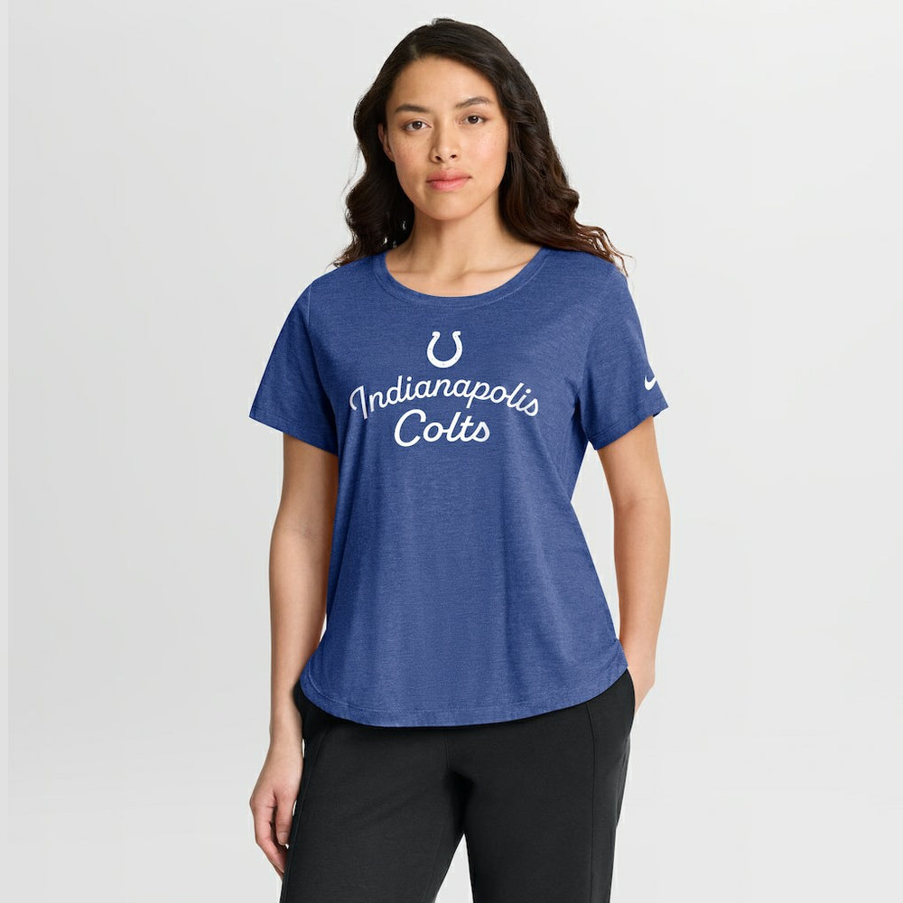Indianapolis Colts Women's Script Tri-Blend T-Shirt Royal - Nike