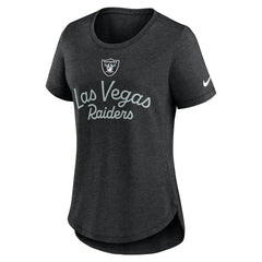 Las Vegas Raiders Women's Script Tri-Blend T-Shirt Black - Nike