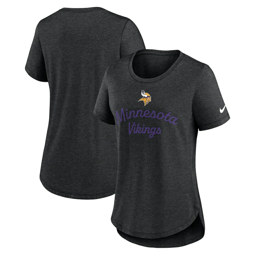 Minnesota Vikings Women's Script Tri-Blend T-Shirt Black - Nike