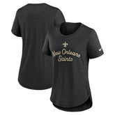 New Orleans Saints Women's Script Tri-Blend T-Shirt Black - Nike