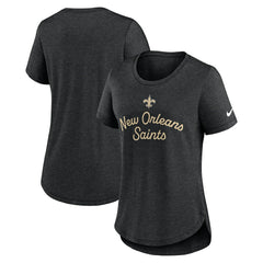 New Orleans Saints Women's Script Tri-Blend T-Shirt Black - Nike
