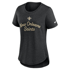 New Orleans Saints Women's Script Tri-Blend T-Shirt Black - Nike