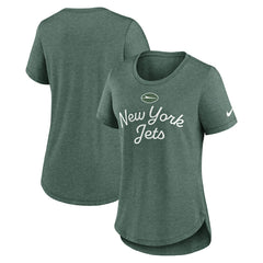 New York Jets Women's Script Tri-Blend T-Shirt Green - Nike