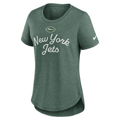 New York Jets Women's Script Tri-Blend T-Shirt Green - Nike