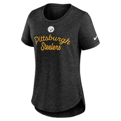 Pittsburgh Steelers Women's Script Tri-Blend T-Shirt Black - Nike