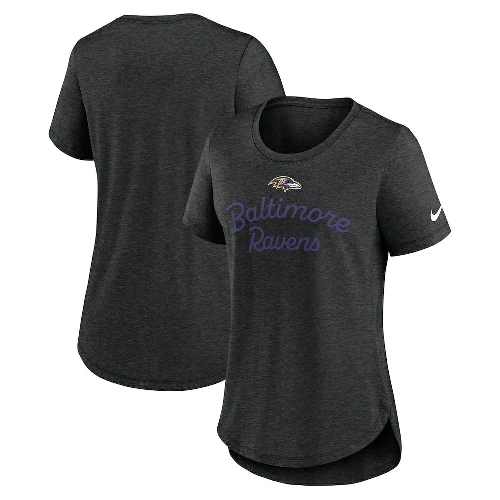 Baltimore Ravens Women's Script Tri-Blend T-Shirt Black - Nike
