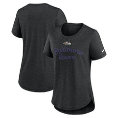 Baltimore Ravens Women's Script Tri-Blend T-Shirt Black - Nike