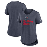 Houston Texans Women's Script Tri-Blend T-Shirt Navy - Nike