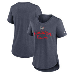 Houston Texans Women's Script Tri-Blend T-Shirt Navy - Nike