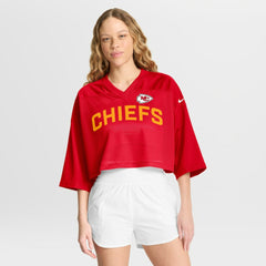 Kansas City Chiefs Women's Primetime Cropped Mesh Dri-FIT Fashion Jersey Red - Nike