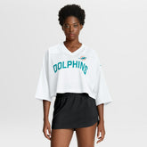 Miami Dolphins Women's Primetime Cropped Mesh Dri-FIT Fashion Jersey White - Nike