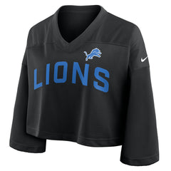 Detroit Lions Women's Primetime Cropped Mesh Dri-FIT Fashion Jersey Black - Nike