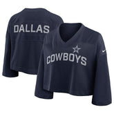 Dallas Cowboys Women's Primetime Cropped Mesh Dri-FIT Fashion Jersey Navy - Nike