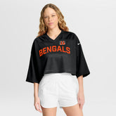 Cincinnati Bengals Women's Primetime Cropped Mesh Dri-FIT Fashion Jersey Black - Nike
