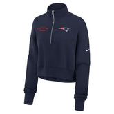New England Patriots Women's Primetime Phoenix Half-Zip Sweatshirt Navy - Nike