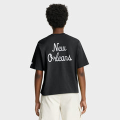 New Orleans Saints Women's Rewind Pocket Boxy T-Shirt Black - Nike