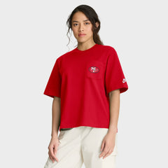 San Francisco 49ers Women's Rewind Pocket Boxy T-Shirt Scarlet - Nike
