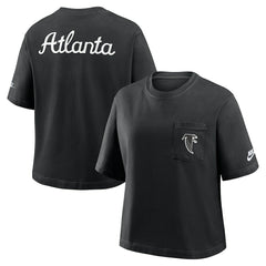 Atlanta Falcons Women's Rewind Pocket Boxy T-Shirt Black - Nike