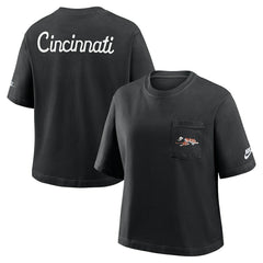 Cincinnati Bengals Women's Rewind Pocket Boxy T-Shirt Black - Nike