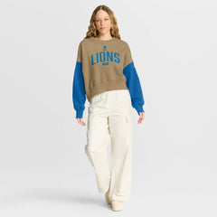 Detroit Lions Women's Oversized Rewind Pullover Sweatshirt Tan - Nike