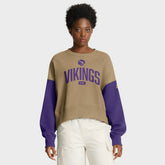 Minnesota Vikings Women's Oversized Rewind Pullover Sweatshirt Tan - Nike