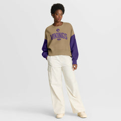 Minnesota Vikings Women's Oversized Rewind Pullover Sweatshirt Tan - Nike