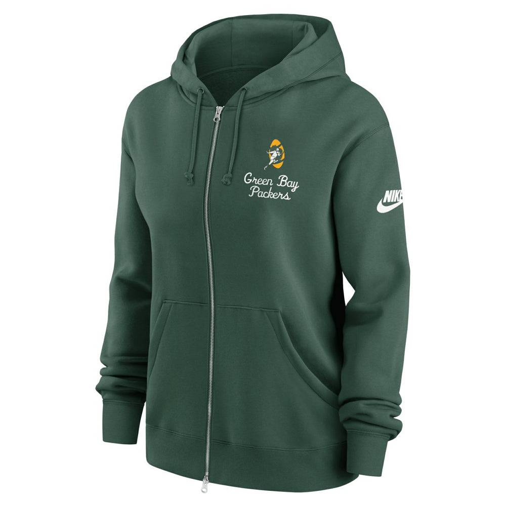 Green Bay Packers Women's Phoenix Rewind Full-Zip Hoodie Green - Nike