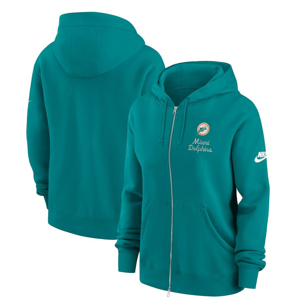 Miami Dolphins Women's Phoenix Rewind Full-Zip Hoodie Aqua - Nike