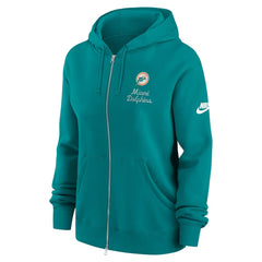 Miami Dolphins Women's Phoenix Rewind Full-Zip Hoodie Aqua - Nike