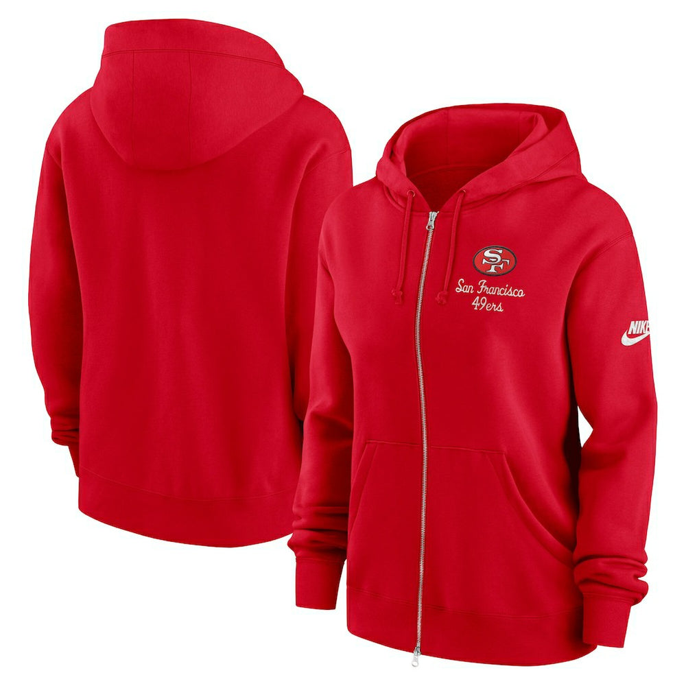 San Francisco 49ers Women's Phoenix Rewind Full-Zip Hoodie Scarlet - Nike