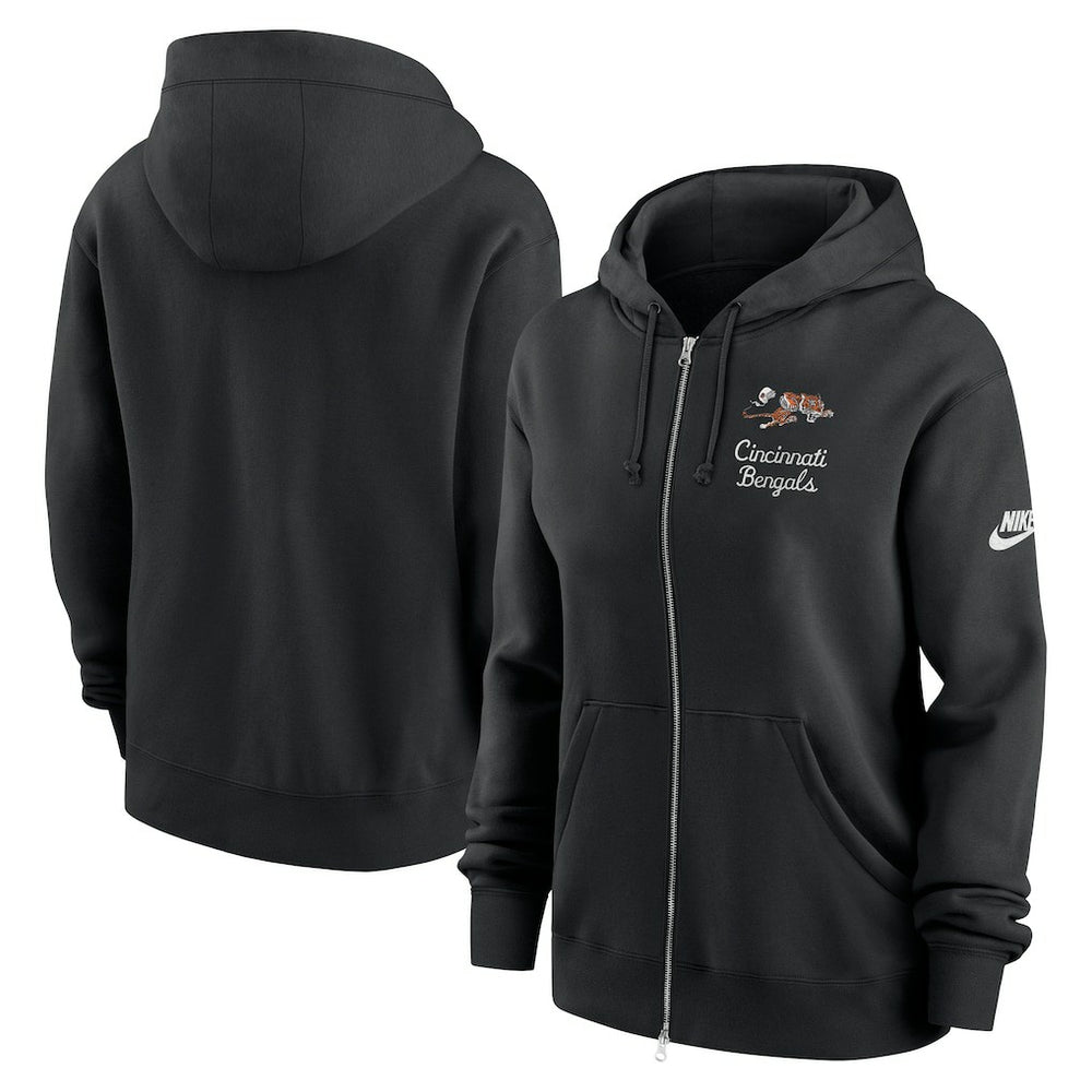 Cincinnati Bengals Women's Phoenix Rewind Full-Zip Hoodie Black - Nike