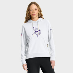 Minnesota Vikings Women's Alternate Logo Sideline Standard Issue Dri-FIT Hoodie White - Nike