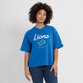 Detroit Lions Women's Essential Script Relaxed Boxy T-Shirt Blue - Nike