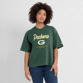 Green Bay Packers Women's Essential Script Relaxed Boxy T-Shirt Green - Nike