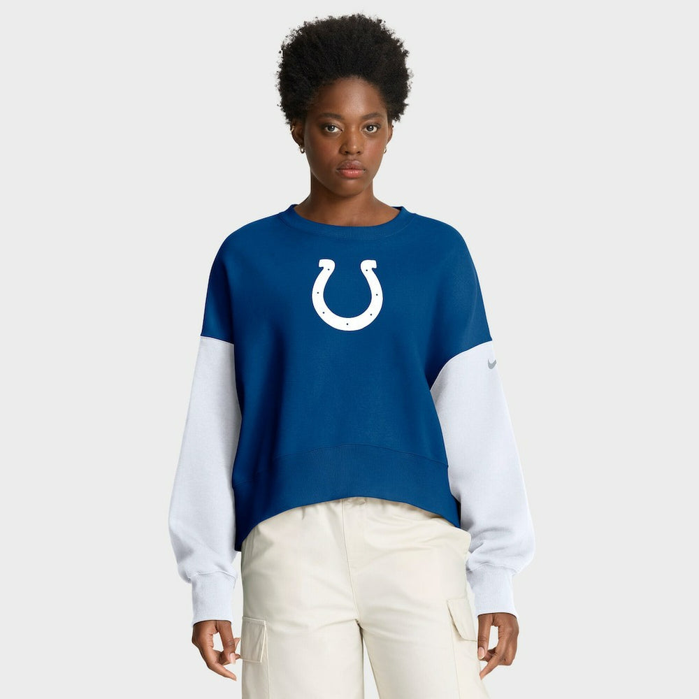 Indianapolis Colts Women's Oversized Color-Block Pullover Sweatshirt Royal - Nike