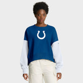 Indianapolis Colts Women's Oversized Color-Block Pullover Sweatshirt Royal - Nike