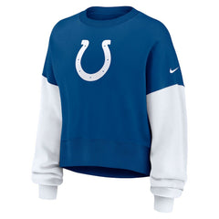 Indianapolis Colts Women's Oversized Color-Block Pullover Sweatshirt Royal - Nike