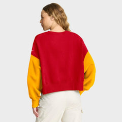 Kansas City Chiefs Women's Oversized Color-Block Pullover Sweatshirt Red - Nike
