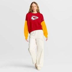 Kansas City Chiefs Women's Oversized Color-Block Pullover Sweatshirt Red - Nike