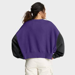 Minnesota Vikings Women's Oversized Color-Block Pullover Sweatshirt Purple - Nike