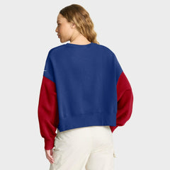 New York Giants Women's Oversized Color-Block Pullover Sweatshirt Royal - Nike