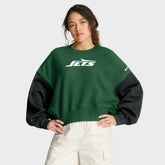New York Jets Women's Oversized Color-Block Pullover Sweatshirt Green - Nike
