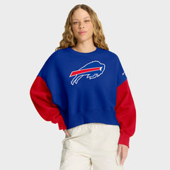 Buffalo Bills Women's Oversized Color-Block Pullover Sweatshirt Royal - Nike