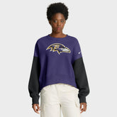 Baltimore Ravens Women's Oversized Color-Block Pullover Sweatshirt Purple - Nike