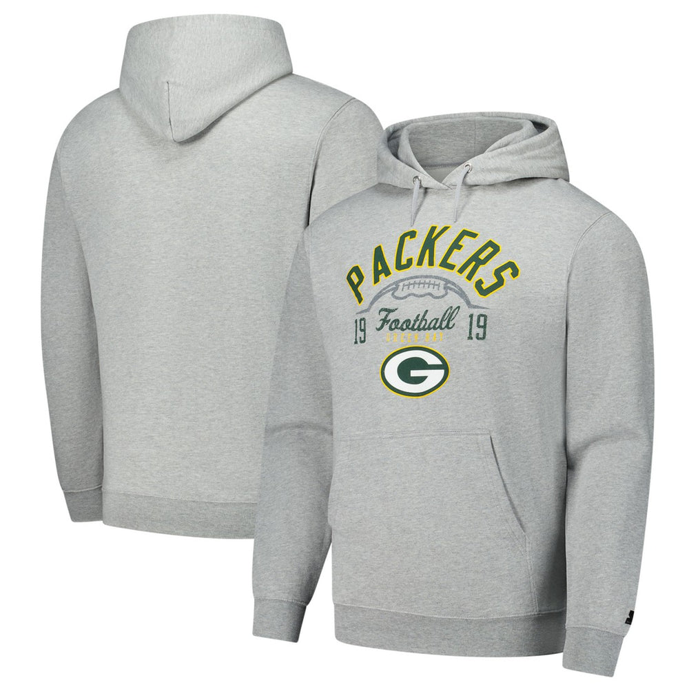 Green Bay Packers Starter Pullover Hoodie Heather Gray - NFL