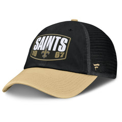 New Orleans Saints Franchise Trucker Adjustable Hat Black/Gold - Fanatics