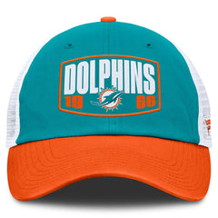 Miami Dolphins Franchise Trucker Adjustable Hat Aqua/Orange - Fanatics